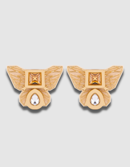 BUTTERFLY STUDS IN CREME